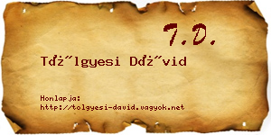 Tölgyesi Dávid névjegykártya