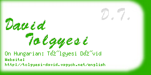 david tolgyesi business card